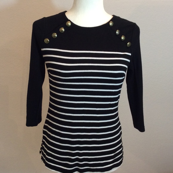 H&M Tops - H&M Black & White Striped Top